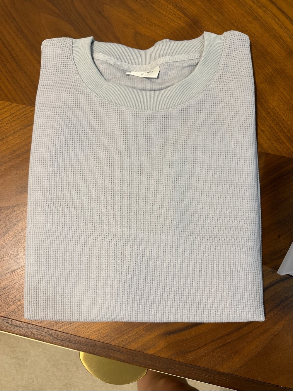 Men's Light Blue Waffle Crewneck Sweater